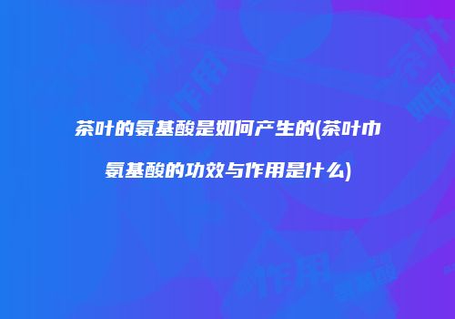 茶叶的氨基酸是如何产生的(茶叶巾氨基酸的功效与作用是什么)