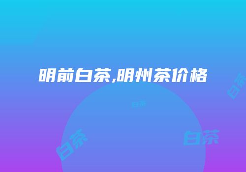 明前白茶,明州茶价格