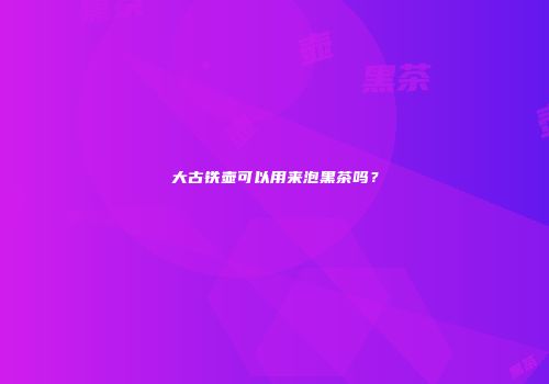 大古铁壶可以用来泡黑茶吗？