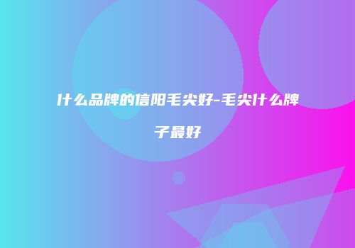 什么品牌的信阳毛尖好-毛尖什么牌子最好