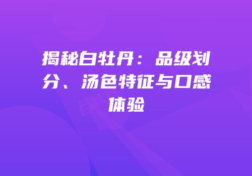 揭秘白牡丹：品级划分、汤色特征与口感体验