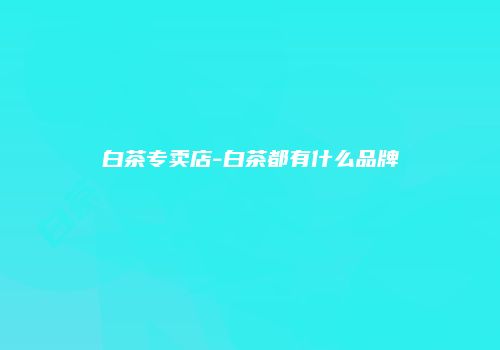 白茶专卖店-白茶都有什么品牌