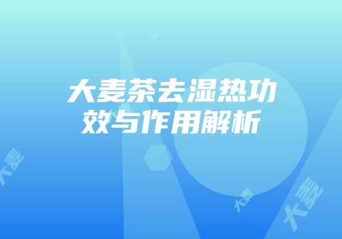 大麦茶去湿热功效与作用解析