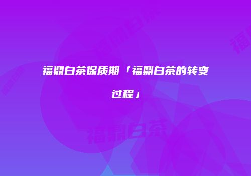 福鼎白茶保质期「福鼎白茶的转变过程」