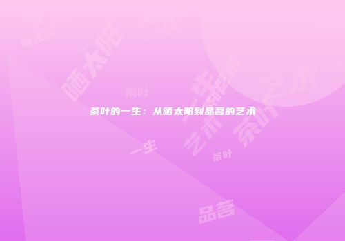 茶叶的一生：从晒太阳到品茗的艺术