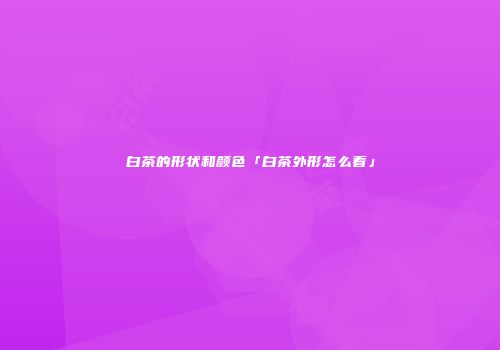 白茶的形状和颜色「白茶外形怎么看」