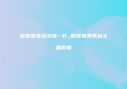 阳羡雪芽多少钱一斤_阳羡雪芽两罐礼盒价格