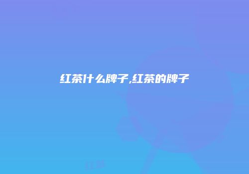 红茶什么牌子,红茶的牌子