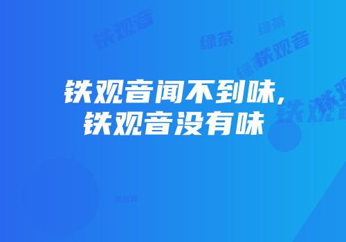 铁观音闻不到味,铁观音没有味