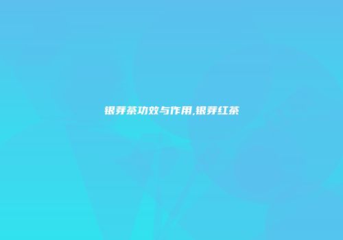 银芽茶功效与作用,银芽红茶