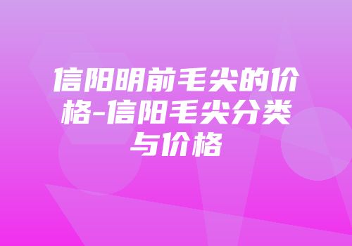 信阳明前毛尖的价格-信阳毛尖分类与价格