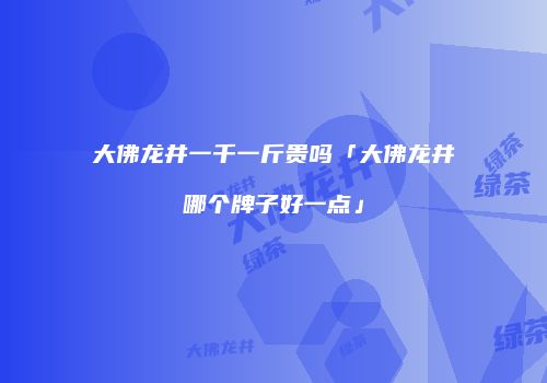 大佛龙井一千一斤贵吗「大佛龙井哪个牌子好一点」