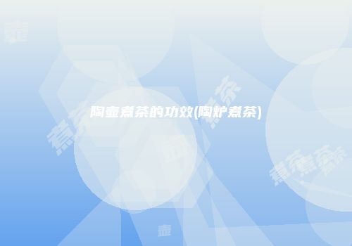 陶壶煮茶的功效(陶炉煮茶)