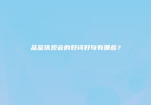 品鉴铁观音的好词好句有哪些？