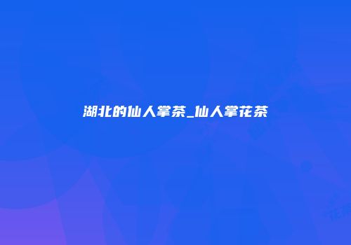 湖北的仙人掌茶_仙人掌花茶