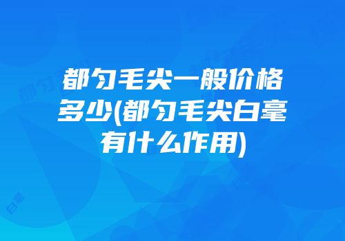 都匀毛尖一般价格多少(都匀毛尖白毫有什么作用)