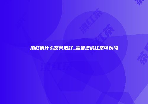 滇红用什么茶具泡好_盖碗泡滇红茶可以吗