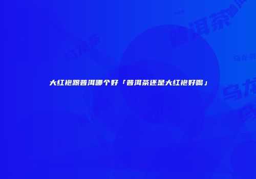大红袍跟普洱哪个好「普洱茶还是大红袍好喝」