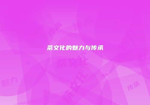 茶文化的魅力与传承