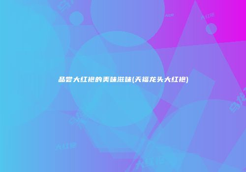 品尝大红袍的美味滋味(天福龙头大红袍)