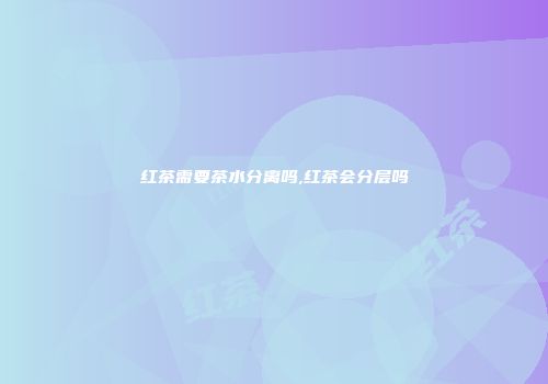 红茶需要茶水分离吗,红茶会分层吗