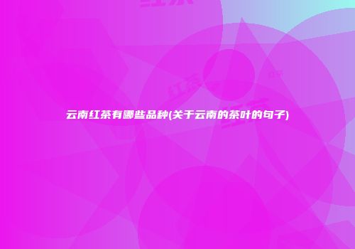 云南红茶有哪些品种(关于云南的茶叶的句子)