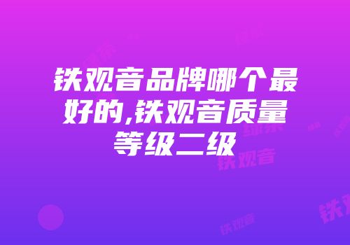铁观音品牌哪个最好的,铁观音质量等级二级