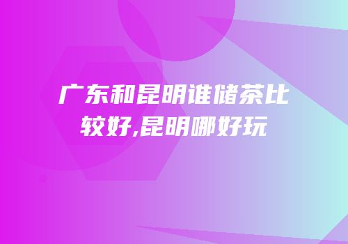 广东和昆明谁储茶比较好,昆明哪好玩
