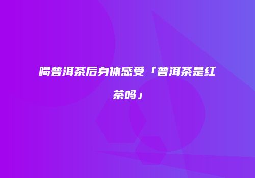 喝普洱茶后身体感受「普洱茶是红茶吗」