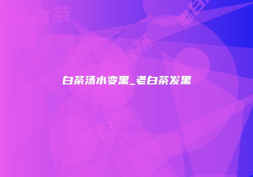 白茶汤水变黑_老白茶发黑