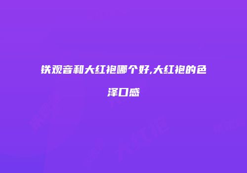 铁观音和大红袍哪个好,大红袍的色泽口感