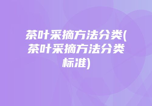 茶叶采摘方法分类(茶叶采摘方法分类标准)