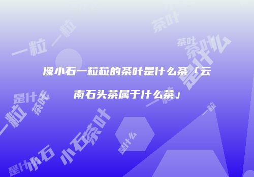 像小石一粒粒的茶叶是什么茶「云南石头茶属于什么茶」
