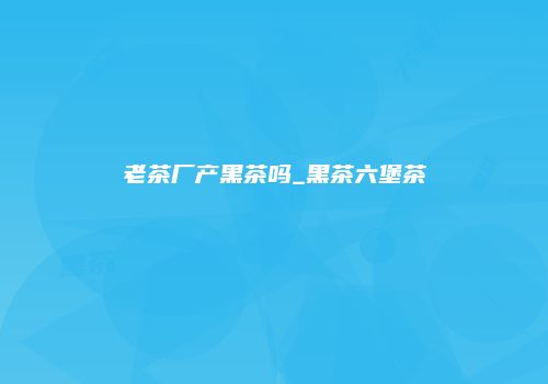 老茶厂产黑茶吗_黑茶六堡茶