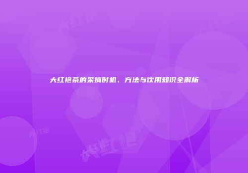大红袍茶的采摘时机、方法与饮用知识全解析