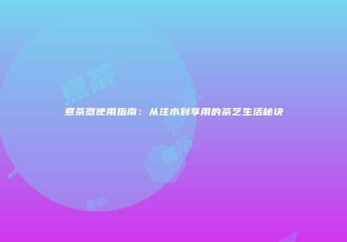 煮茶器使用指南：从注水到享用的茶艺生活秘诀