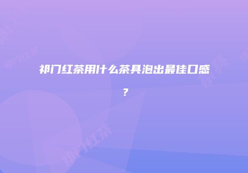 祁门红茶用什么茶具泡出最佳口感？