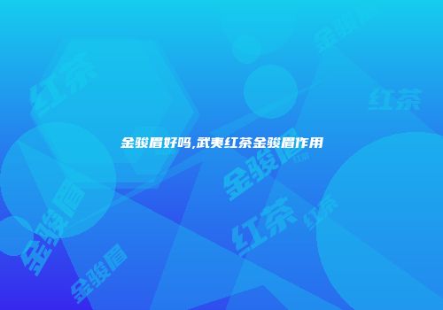 金骏眉好吗,武夷红茶金骏眉作用