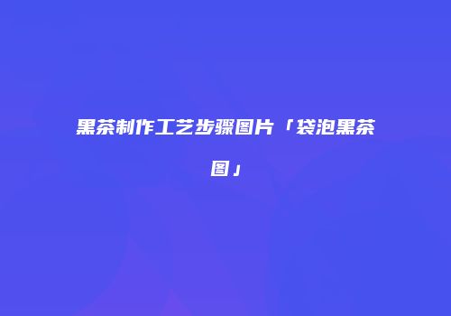 黑茶制作工艺步骤图片「袋泡黑茶图」