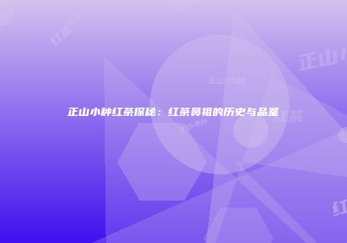 正山小种红茶探秘：红茶鼻祖的历史与品鉴