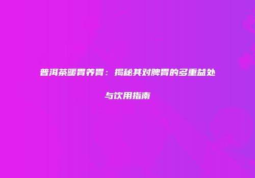 普洱茶暖胃养胃：揭秘其对脾胃的多重益处与饮用指南