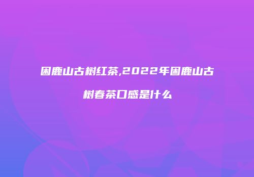 困鹿山古树红茶,2022年困鹿山古树春茶口感是什么