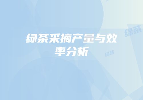 绿茶采摘产量与效率分析