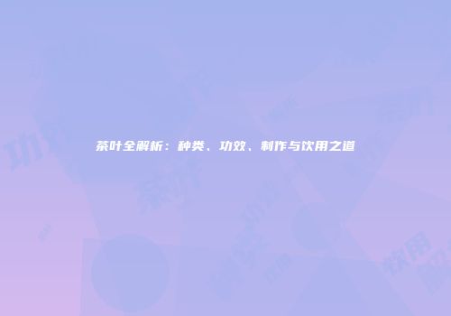 茶叶全解析：种类、功效、制作与饮用之道