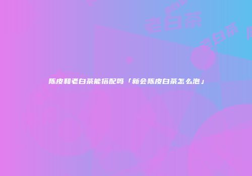 陈皮和老白茶能搭配吗「新会陈皮白茶怎么泡」