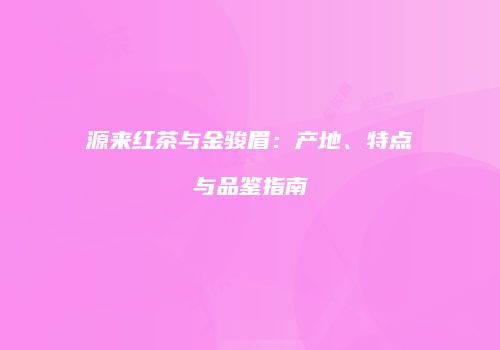源来红茶与金骏眉：产地、特点与品鉴指南