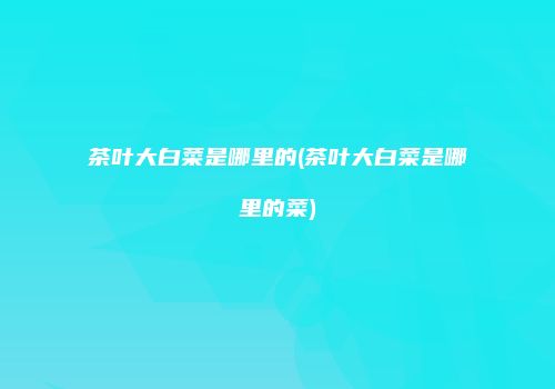 茶叶大白菜是哪里的(茶叶大白菜是哪里的菜)