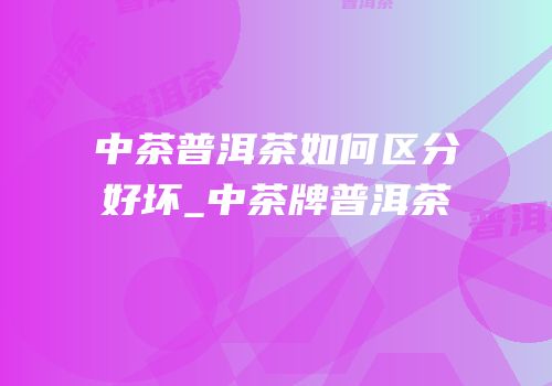 中茶普洱茶如何区分好坏_中茶牌普洱茶