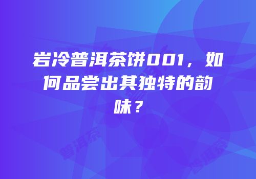 岩冷普洱茶饼001，如何品尝出其独特的韵味？
