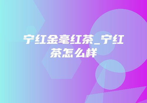 宁红金毫红茶_宁红茶怎么样